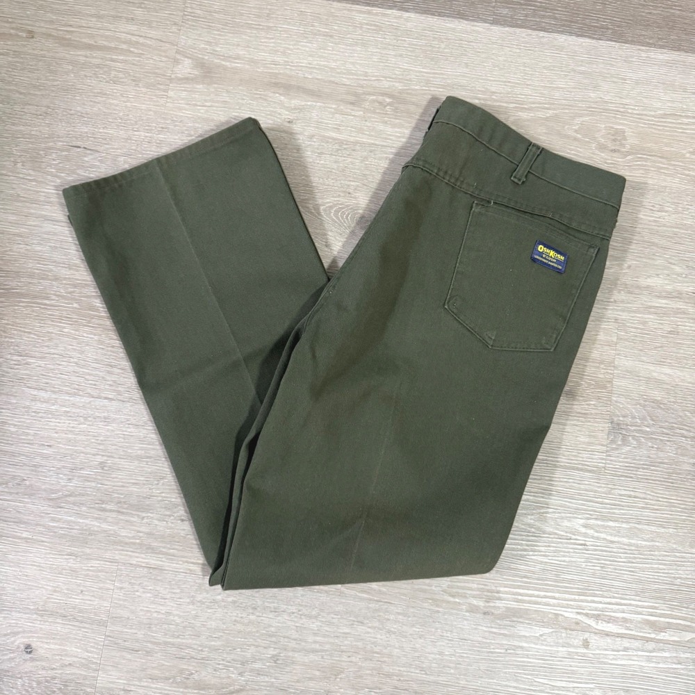 OshKosh B'gosh Pants Mens 40x32 Green Vintage Made in USA Workwear Twill